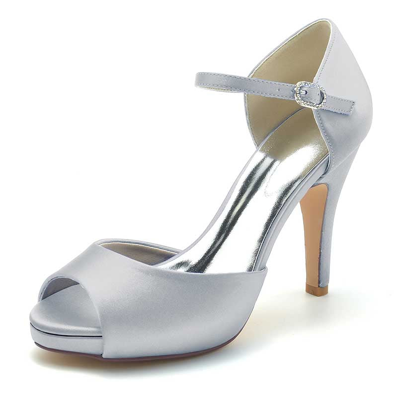 3.94" Platform Bridal Shoes Prom Shoes Ankle Strap Buckle Dress Shoes