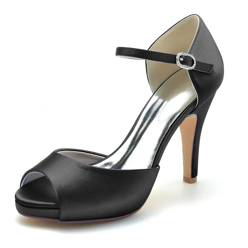 3.94" Platform Bridal Shoes Prom Shoes Ankle Strap Buckle Dress Shoes