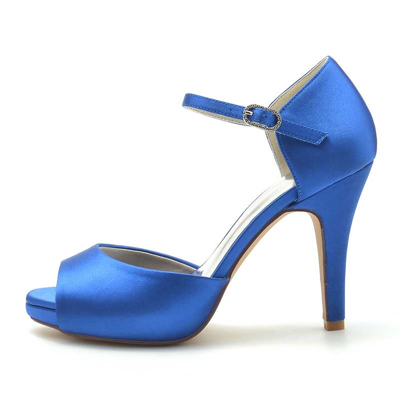 3.94" Platform Bridal Shoes Prom Shoes Ankle Strap Buckle Dress Shoes