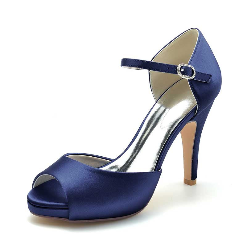 3.94" Platform Bridal Shoes Prom Shoes Ankle Strap Buckle Dress Shoes