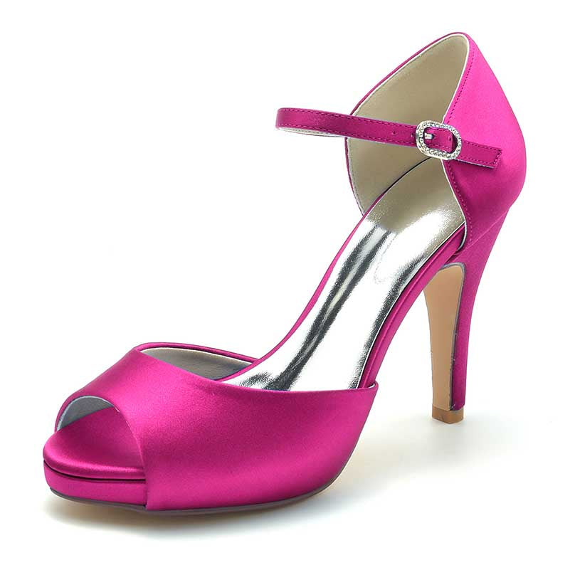 3.94" Platform Bridal Shoes Prom Shoes Ankle Strap Buckle Dress Shoes