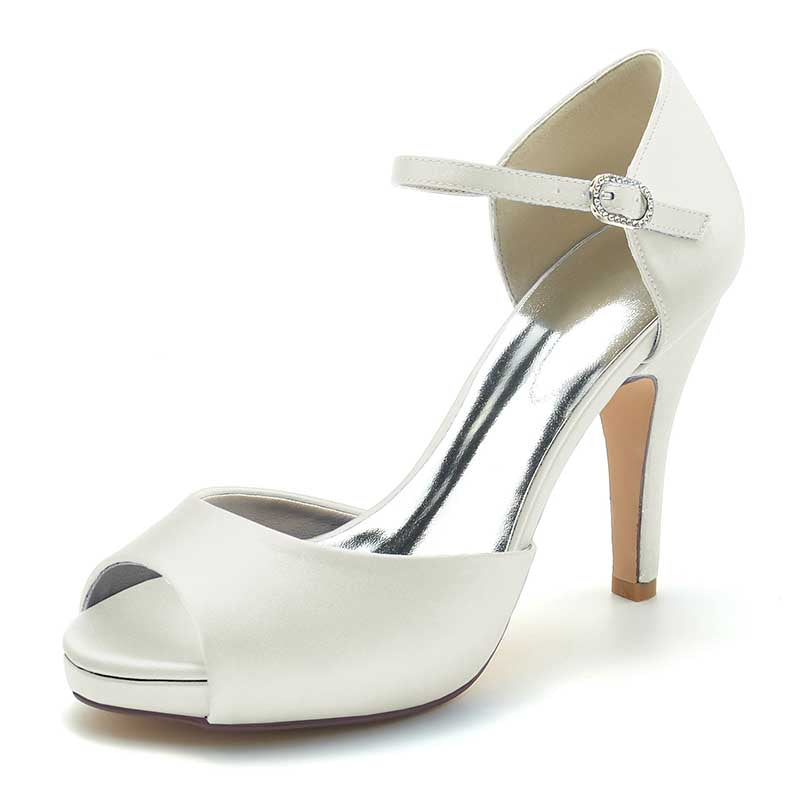 3.94" Platform Bridal Shoes Prom Shoes Ankle Strap Buckle Dress Shoes