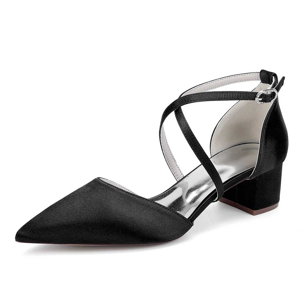 Wedding Shoes Satin Block Heel Wedding Heels Bridesmaid Shoes