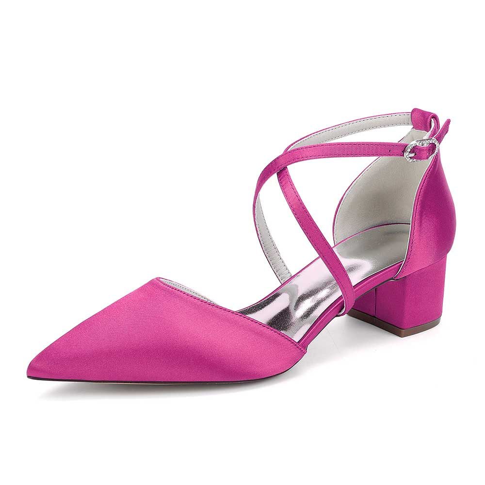 Wedding Shoes Satin Block Heel Wedding Heels Bridesmaid Shoes