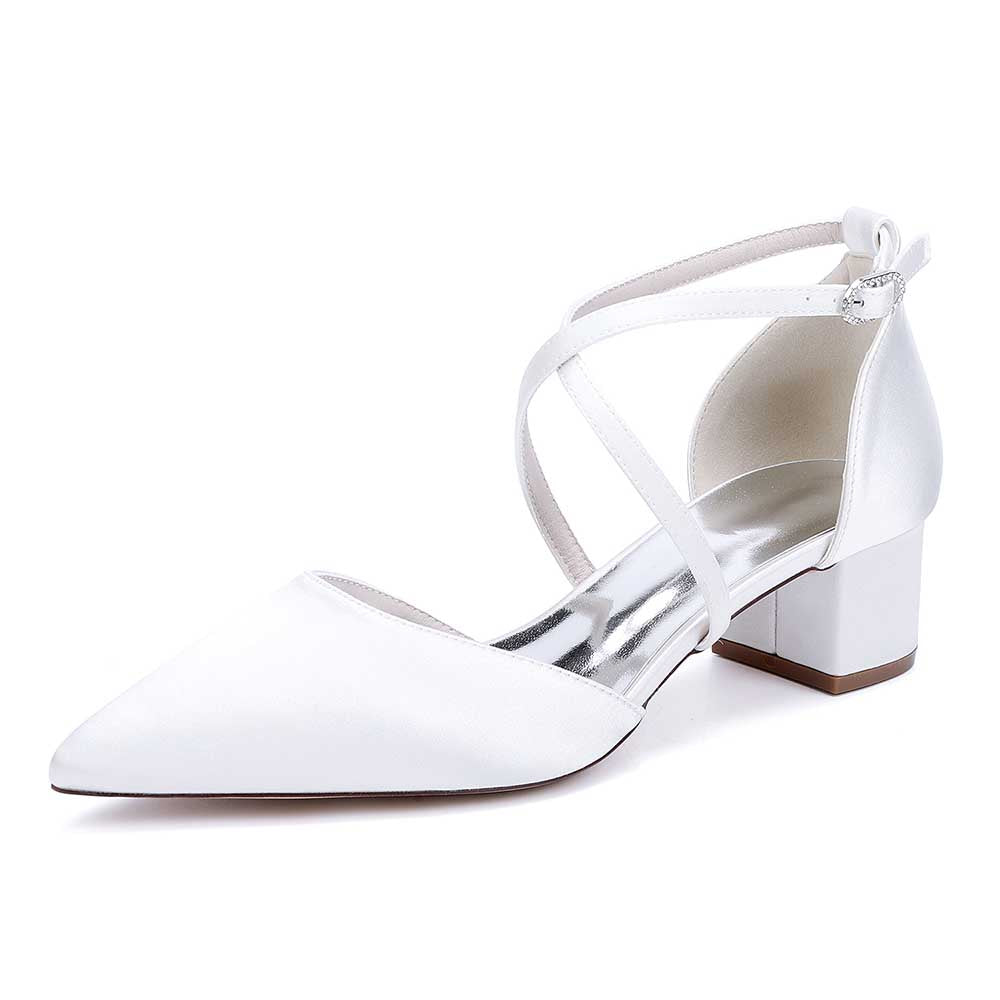 Wedding Shoes Satin Block Heel Wedding Heels Bridesmaid Shoes