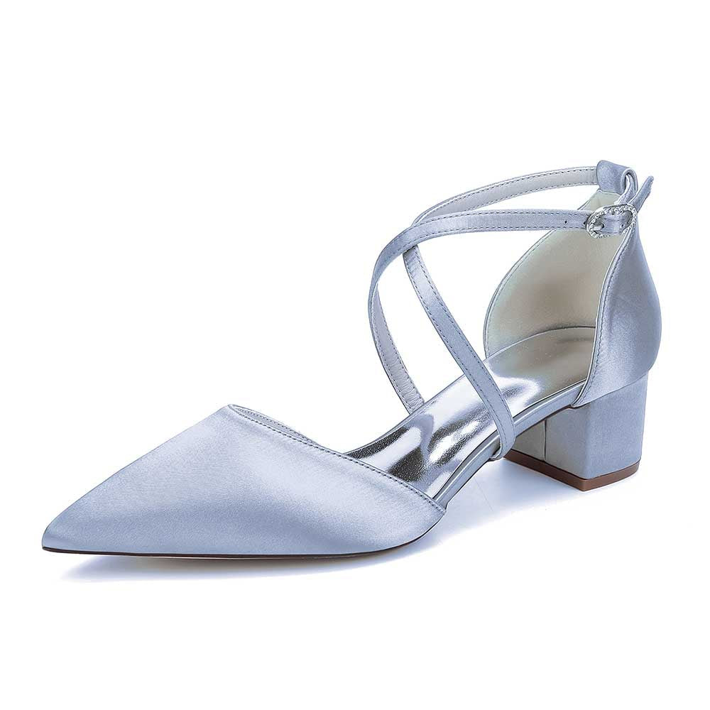 Wedding Shoes Satin Block Heel Wedding Heels Bridesmaid Shoes