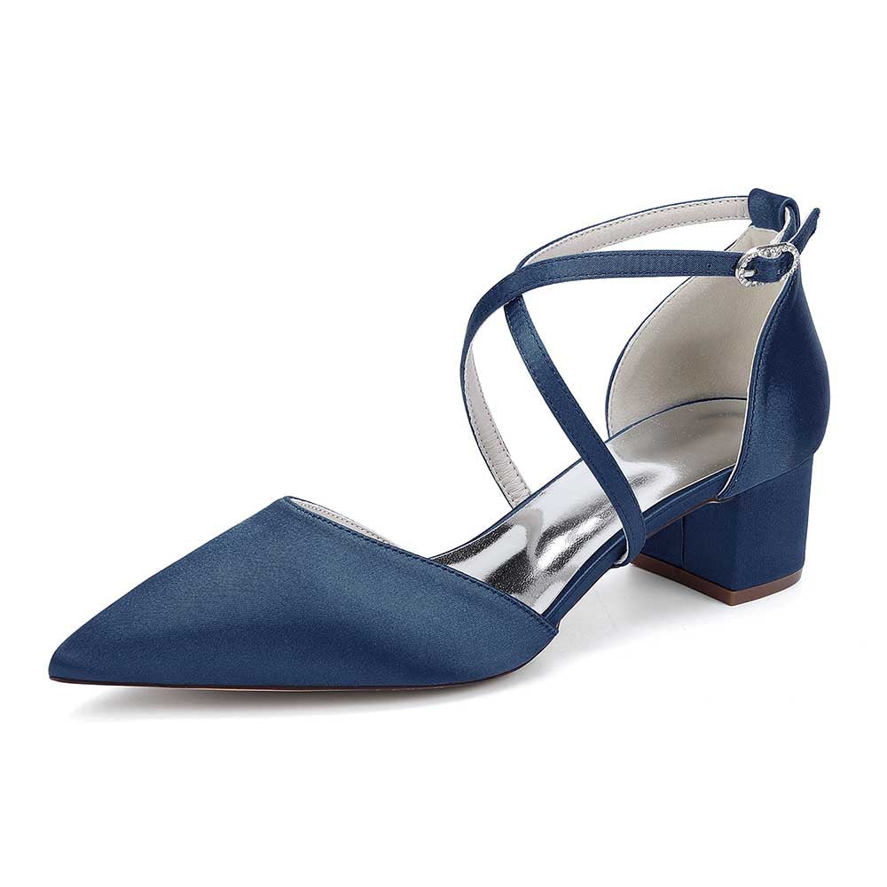 Wedding Shoes Satin Block Heel Wedding Heels Bridesmaid Shoes