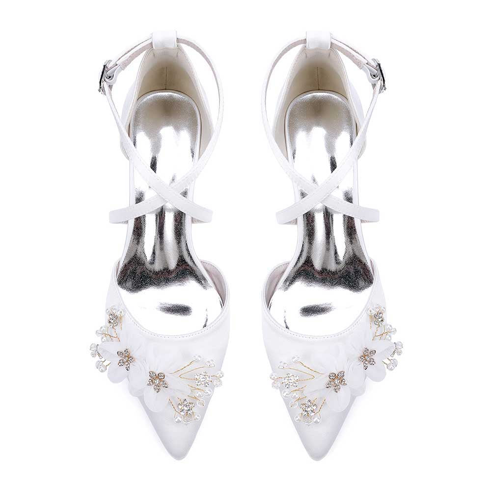 Wedding Shoes Satin Block Heel Wedding Heels Bridesmaid Shoes