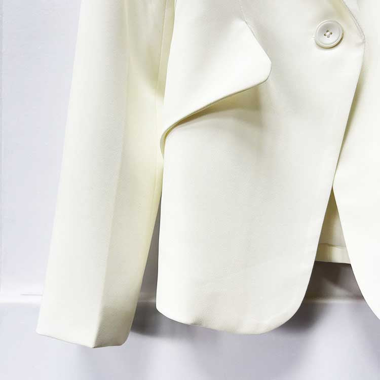 Rhinestone-Embellished White Pantsuit | One-Button Blazer for Events