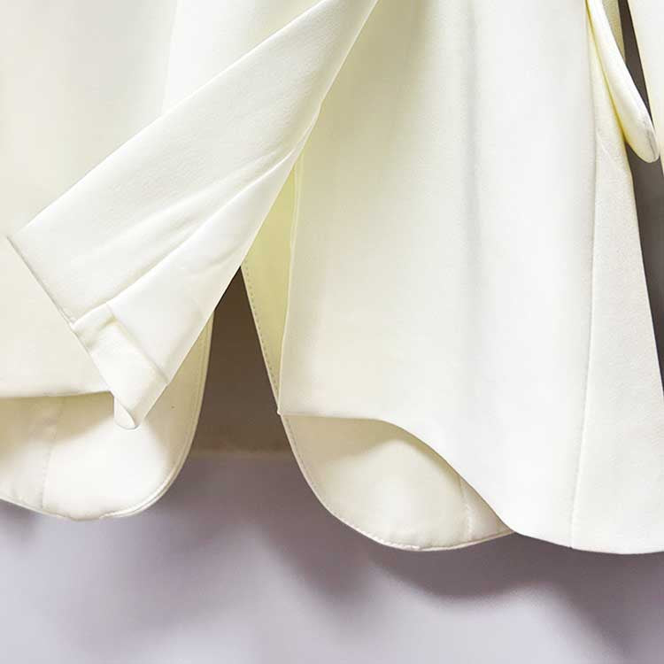 Rhinestone-Embellished White Pantsuit | One-Button Blazer for Events