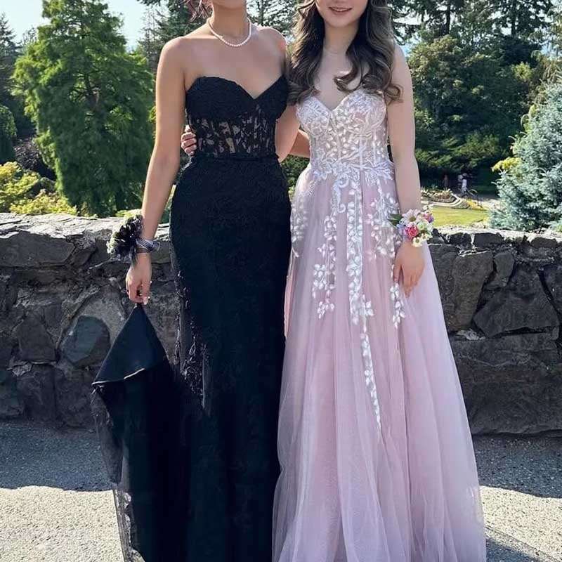 Lace Applique Mermaid Prom Dresses Spaghetti Straps Wedding Ball Gowns