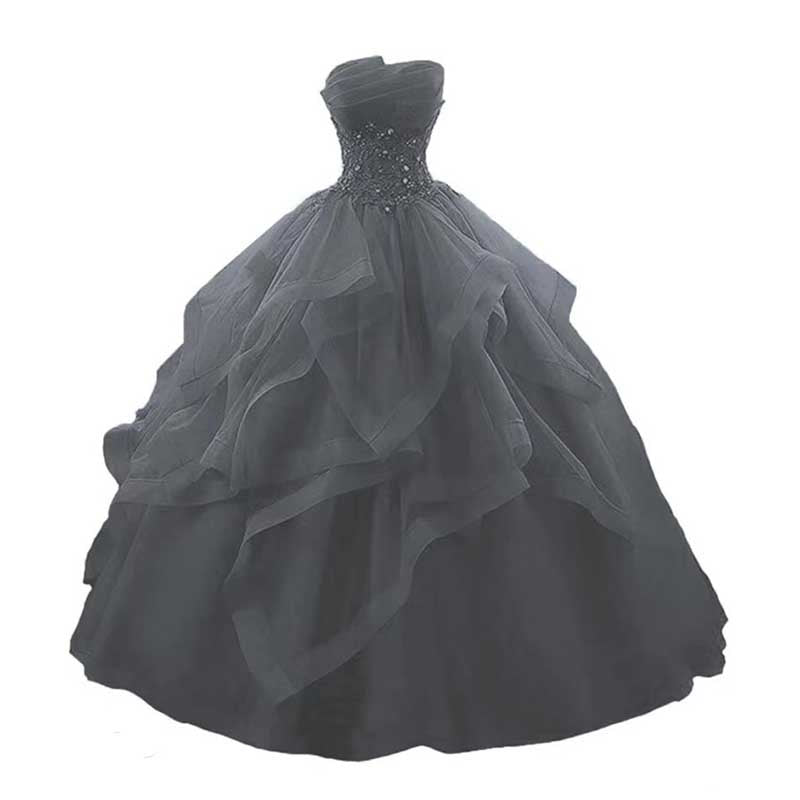 Strapless Long Prom Dress Wedding Ball Gown Dress