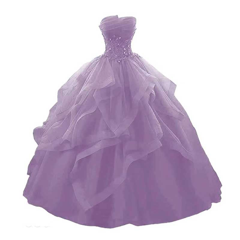 Strapless Long Prom Dress Wedding Ball Gown Dress