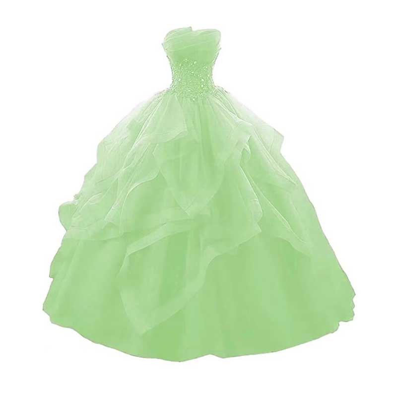 Strapless Long Prom Dress Wedding Ball Gown Dress