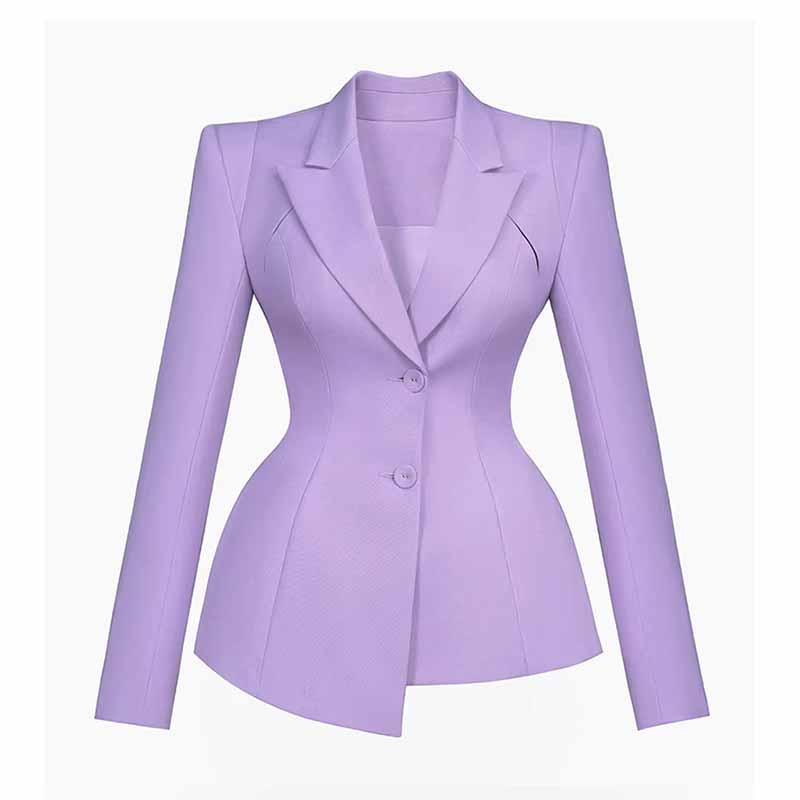 Women's Wide Leg Pantsuit Lavender V Neck Formal Suit