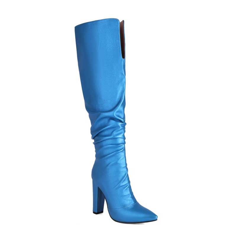Women's Colorful Block Heel Knee-High Boots | Bold & Vibrant Style