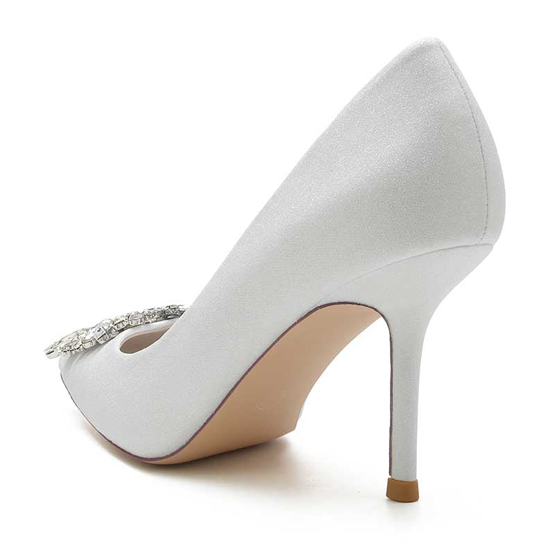 Crystal Wedding High Heels Pointed Closed Toe Bridal Wedding Shoes