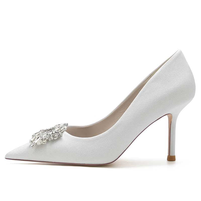 Crystal Wedding High Heels Pointed Closed Toe Bridal Wedding Shoes