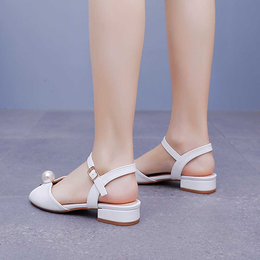 Wedding Shoes Peep Toe Low Heeled Sandals