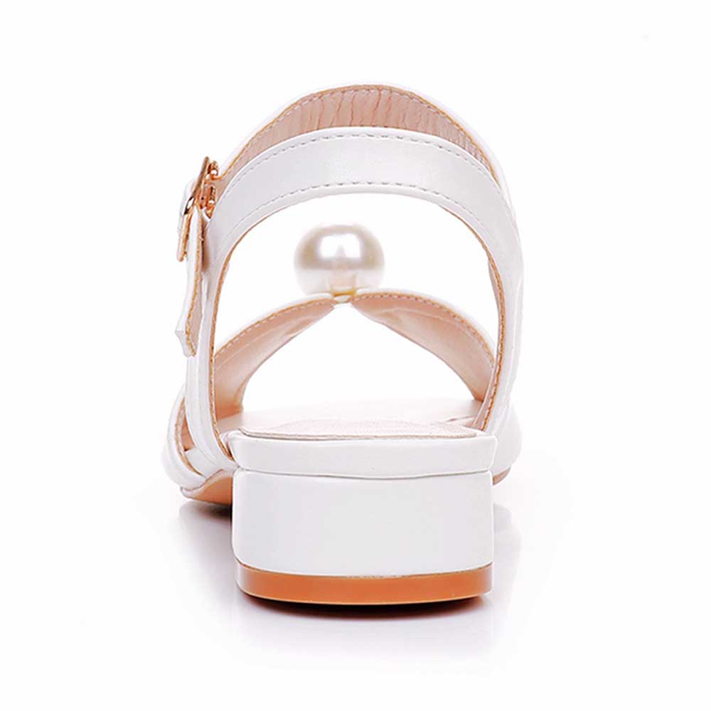 Wedding Shoes Peep Toe Low Heeled Sandals