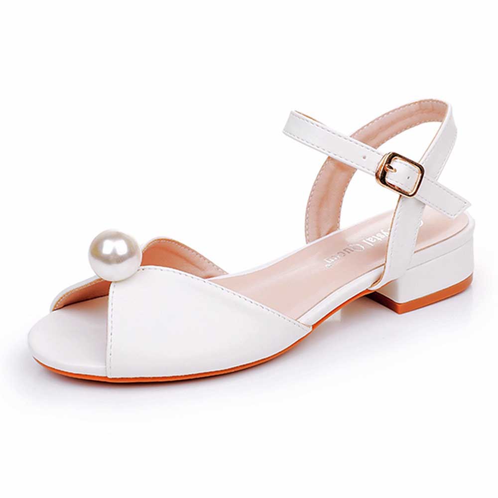Wedding Shoes Peep Toe Low Heeled Sandals