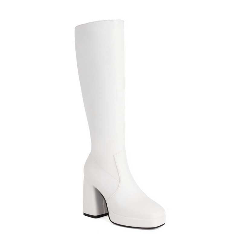 Women's Knee-Length Chunky Heel Boots | Bold & Comfortable Style
