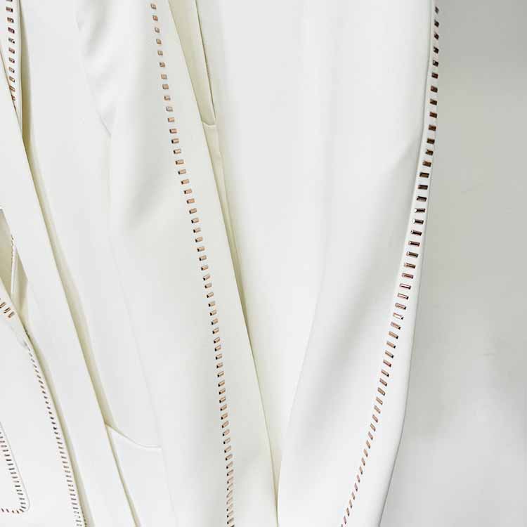 One Button Pantsuit Scarf Embellished Oversized Pant Suit For Wedding