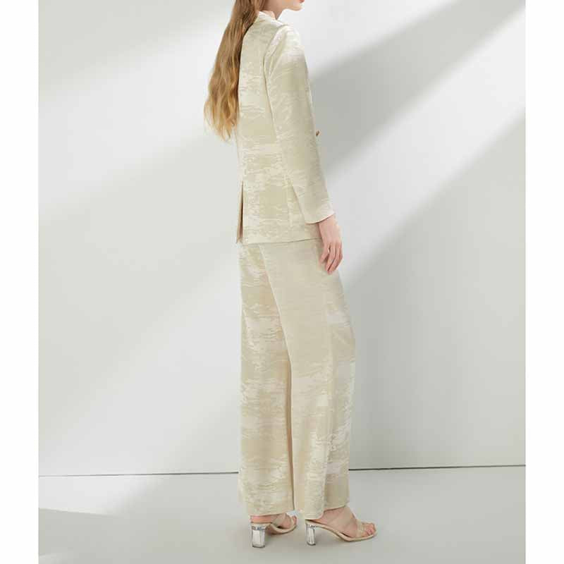 Wide Leg Pantsuit Elegant Business Wedding Formal Suit