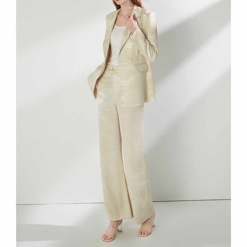 Wide Leg Pantsuit Elegant Business Wedding Formal Suit