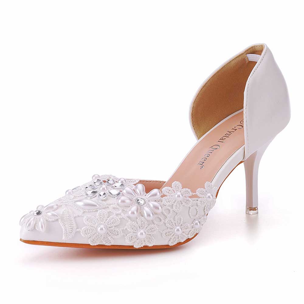 Wedding Shoes Closed Toe Mid-Heeled Bridal Shoes