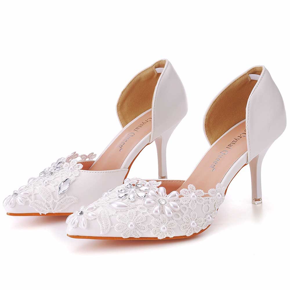 Wedding Shoes Closed Toe Mid-Heeled Bridal Shoes