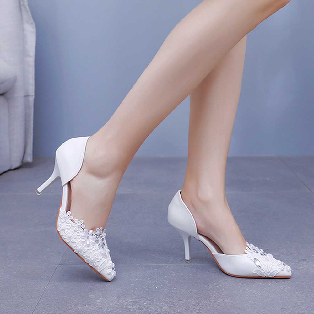 Wedding Shoes Closed Toe Mid-Heeled Bridal Shoes