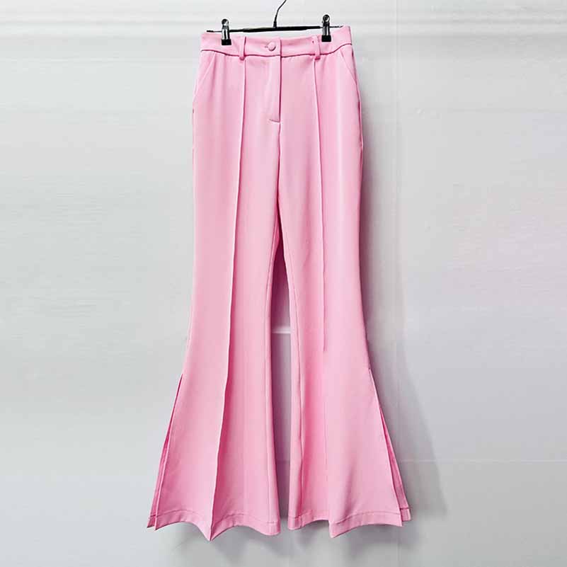 Pink Wedding Suit One Button Bell-bottoms Pantsuit Formal Outfit