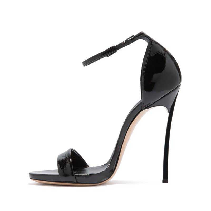 Black Heels Ankle Strappy Heeled Sandals