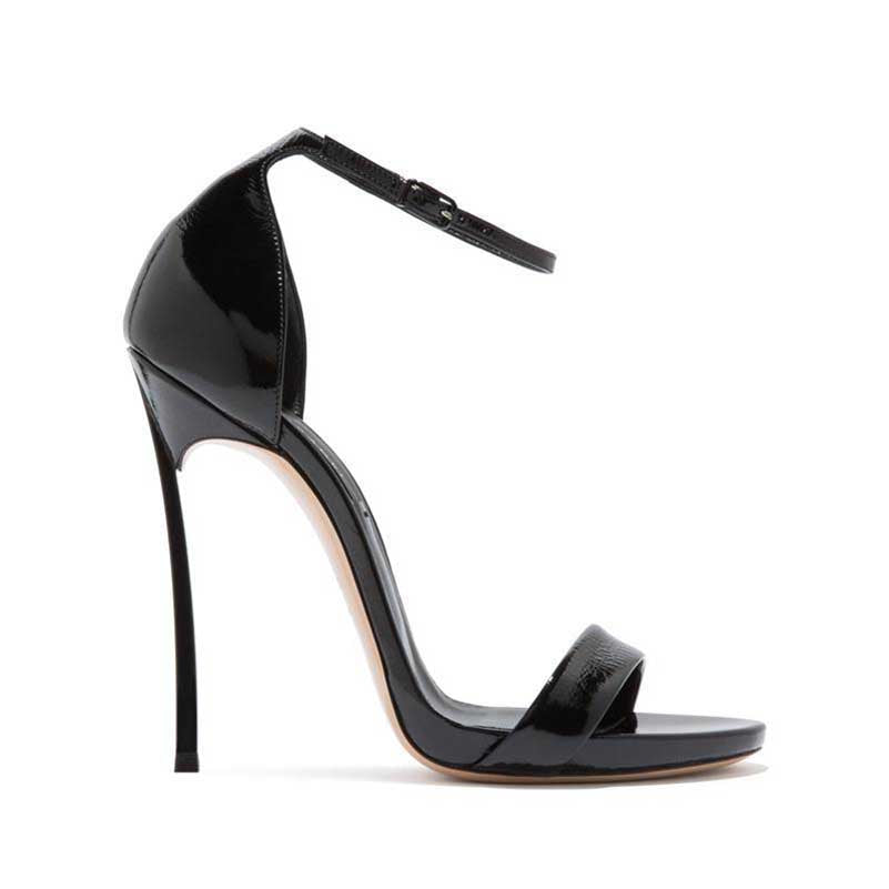 Black Heels Ankle Strappy Heeled Sandals