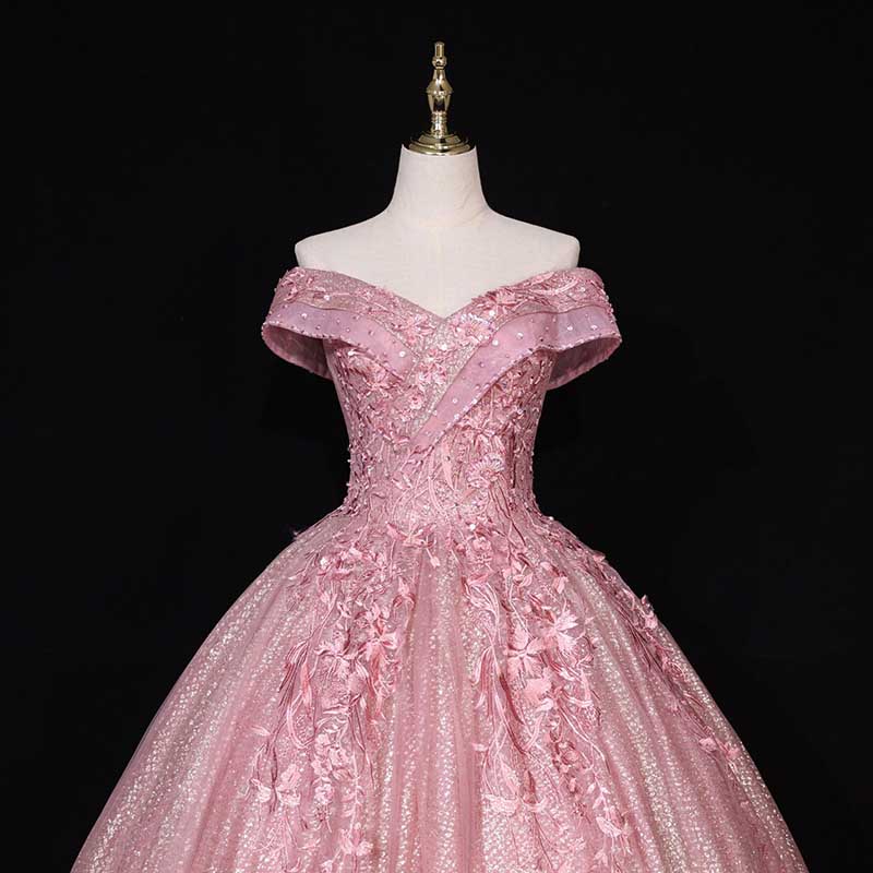 Quinceanera Dress Lace Appliques Off The Shoulder Ball Gowns