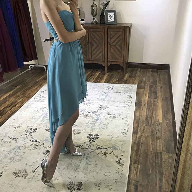 Strapless High Low Bridesmaid Dresses Wedding Party Gowns