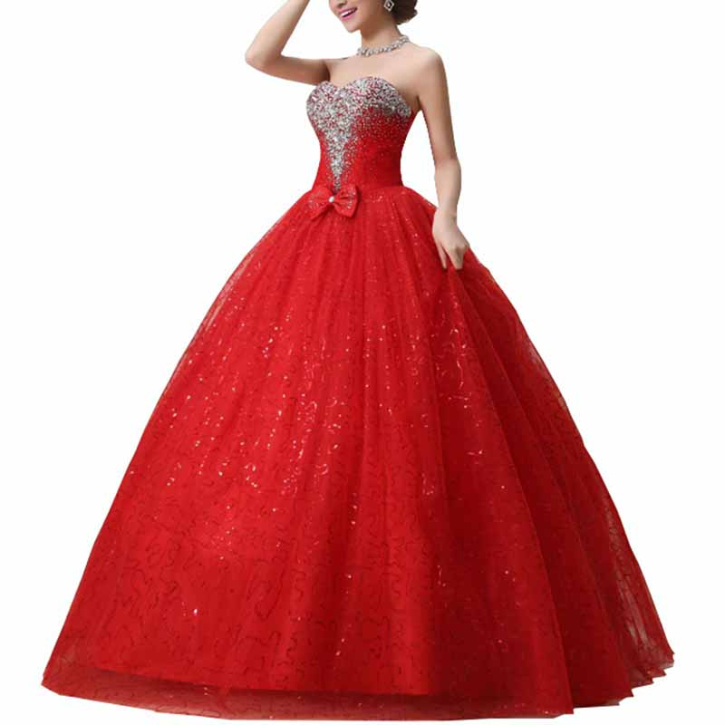 Sweetheart Simple Wedding Dresses Strapless Sparkly Bridal Gowns
