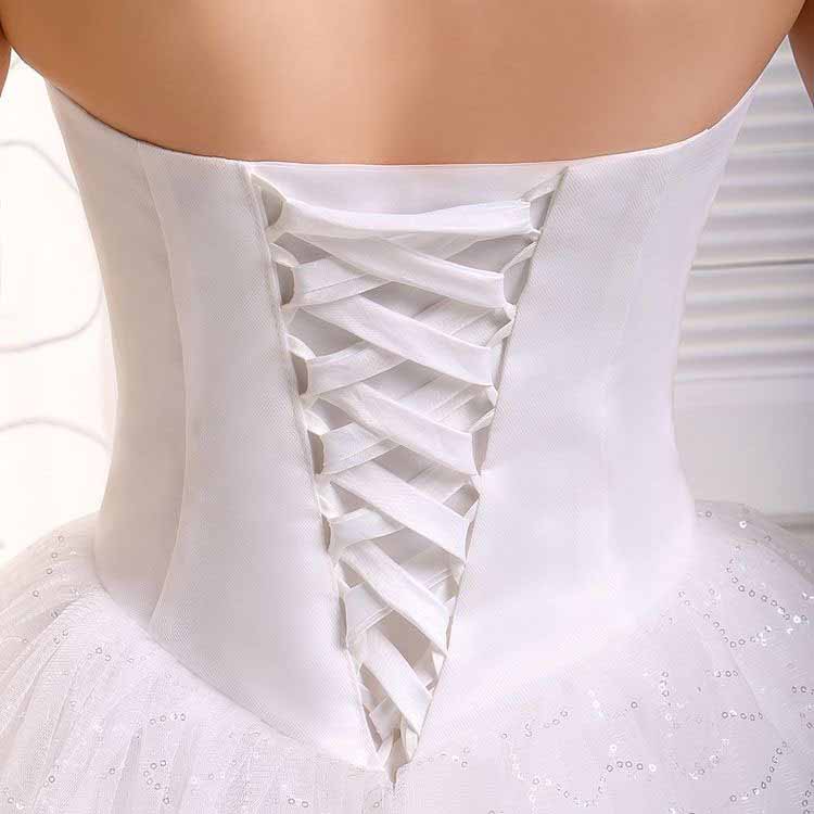 Sweetheart Simple Wedding Dresses Strapless Sparkly Bridal Gowns