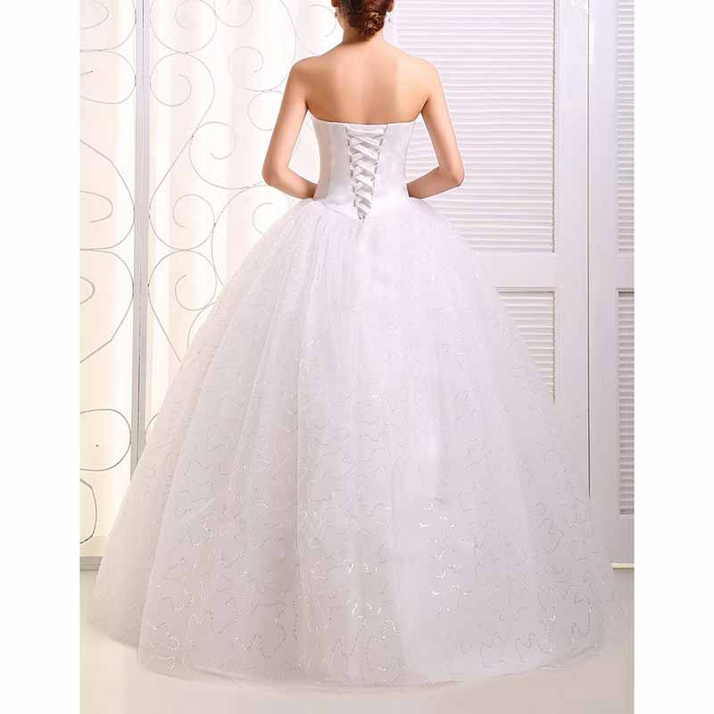Sweetheart Simple Wedding Dresses Strapless Sparkly Bridal Gowns
