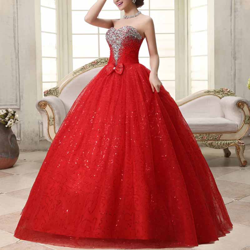 Sweetheart Simple Wedding Dresses Strapless Sparkly Bridal Gowns