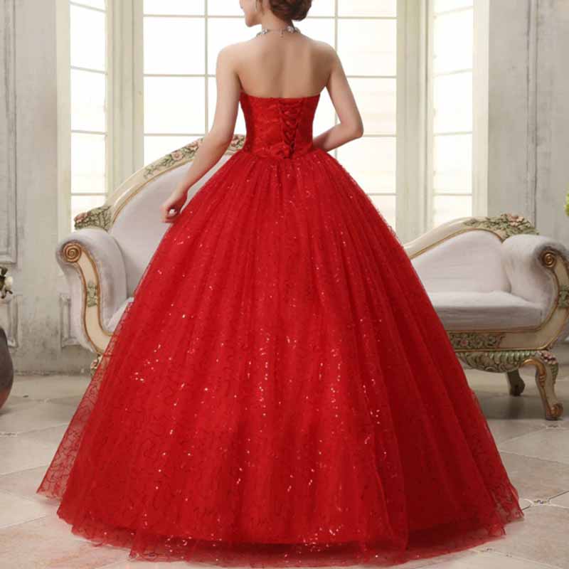 Sweetheart Simple Wedding Dresses Strapless Sparkly Bridal Gowns