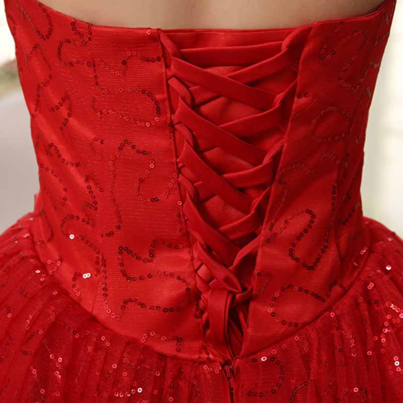 Sweetheart Simple Wedding Dresses Strapless Sparkly Bridal Gowns