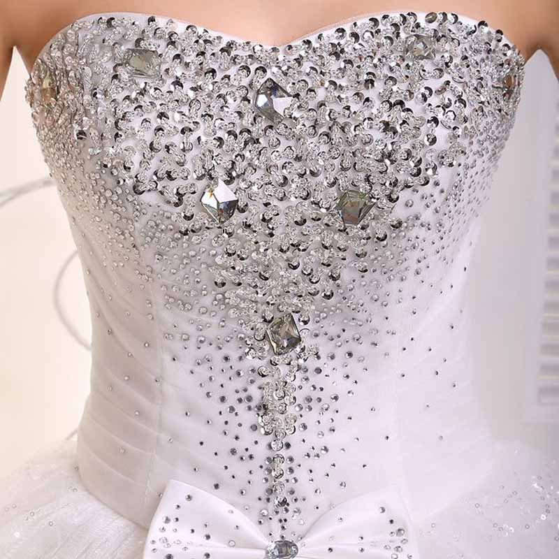 Sweetheart Simple Wedding Dresses Strapless Sparkly Bridal Gowns