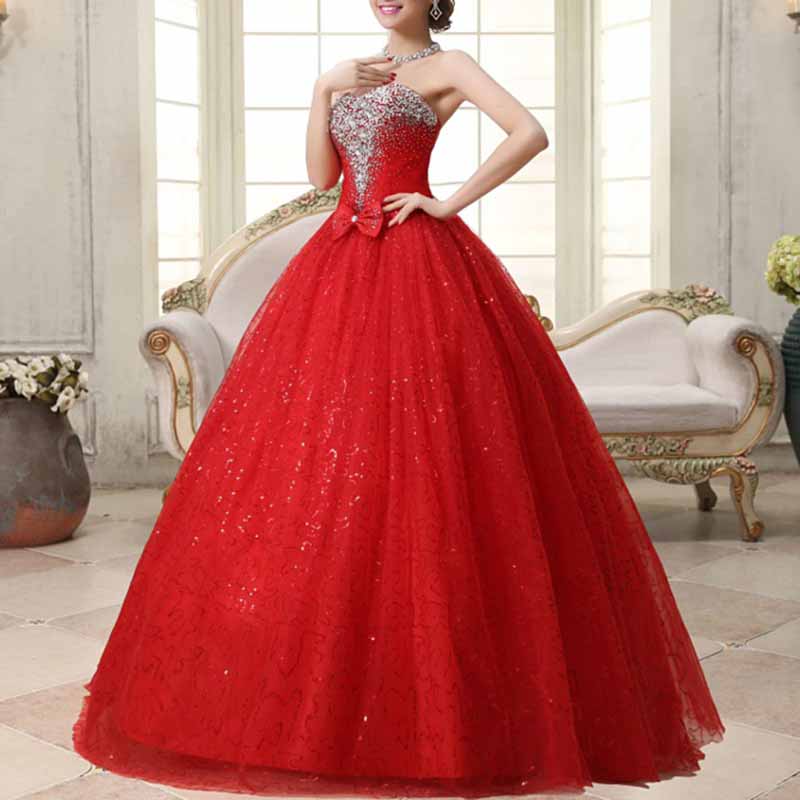 Sweetheart Simple Wedding Dresses Strapless Sparkly Bridal Gowns