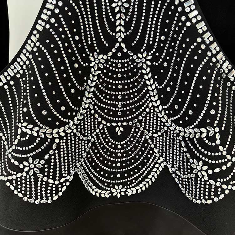 One Button Black Cut-out Embellished Blazer Pants Set Formal Suit