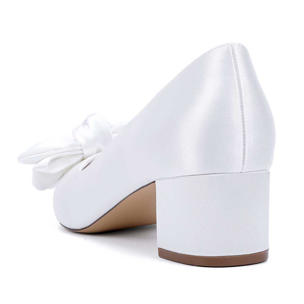 Wedding Shoes Bow Detail Mid-Heeled Bridal Heels Dress Shoes
