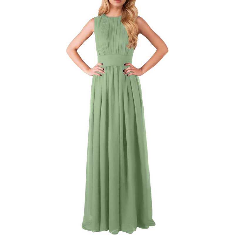 Custom Long Chiffon Bridesmaid Dress