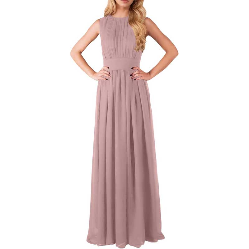 Custom Long Chiffon Bridesmaid Dress