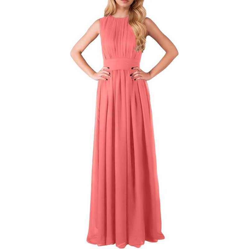 Custom Long Chiffon Bridesmaid Dress